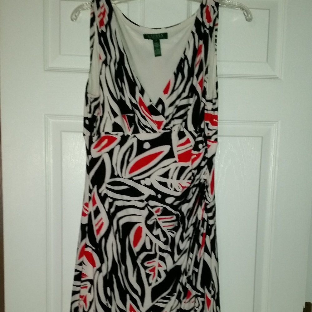 white red and black Ralph Lauren dress